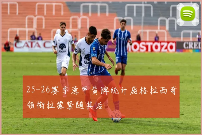 25-26赛季意甲黄牌统计庞格拉西奇领衔拉蒙紧随其后